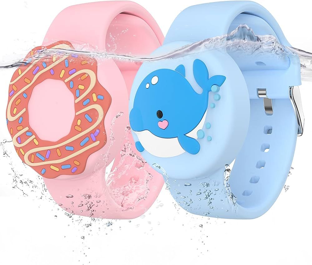 Waterproof Air tag Bracelets For Kids (2 Pack) - Soft Silicone Hidden Air tag Wristband - Lightwe... | Amazon (US)