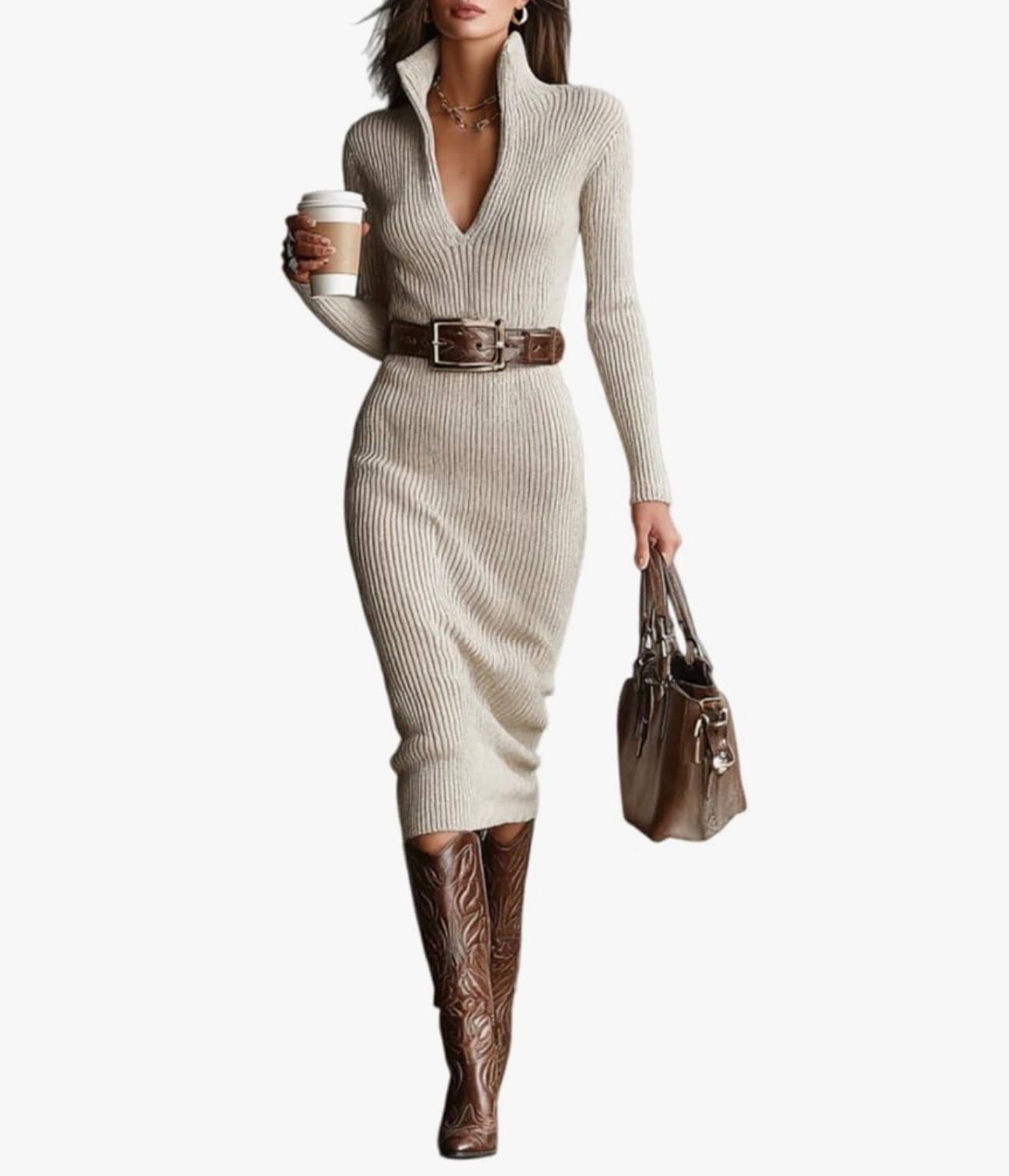Winter outfit
Sweater Dress  Slim Fit Half Turtleneck V-Neck Long Sleeve Knitted Belted Midi dress 

#dress #sweater #longsleeve #knitted #belted #winter #outfit 

#LTKHoliday #LTKSeasonal #LTKGiftGuide