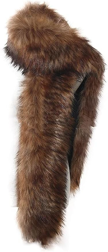 Bettli Women's Men's Extra Large Faux Fox Raccoon Fur Scarf Collar Stole Shawl | Amazon (US)