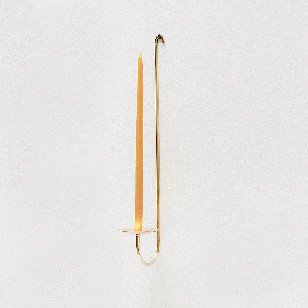 Hand Forged Brass Candle Holder - Single Arm | Roan Iris