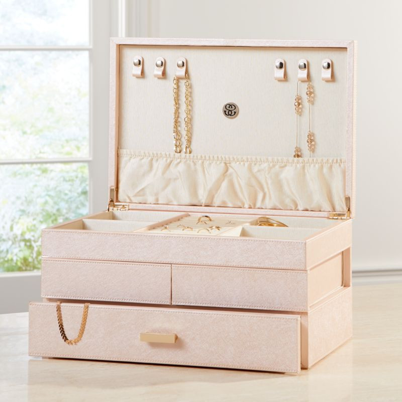 Agency Large Pale Pink Jewelry Box + Reviews | Crate & Barrel | Crate & Barrel