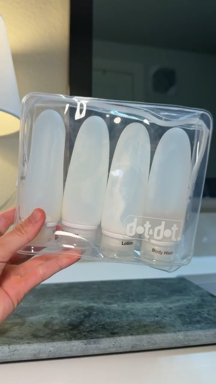 These travel bottles are leak proof and TSA approved. My go-to for flights and road trips!

#LTKTravel