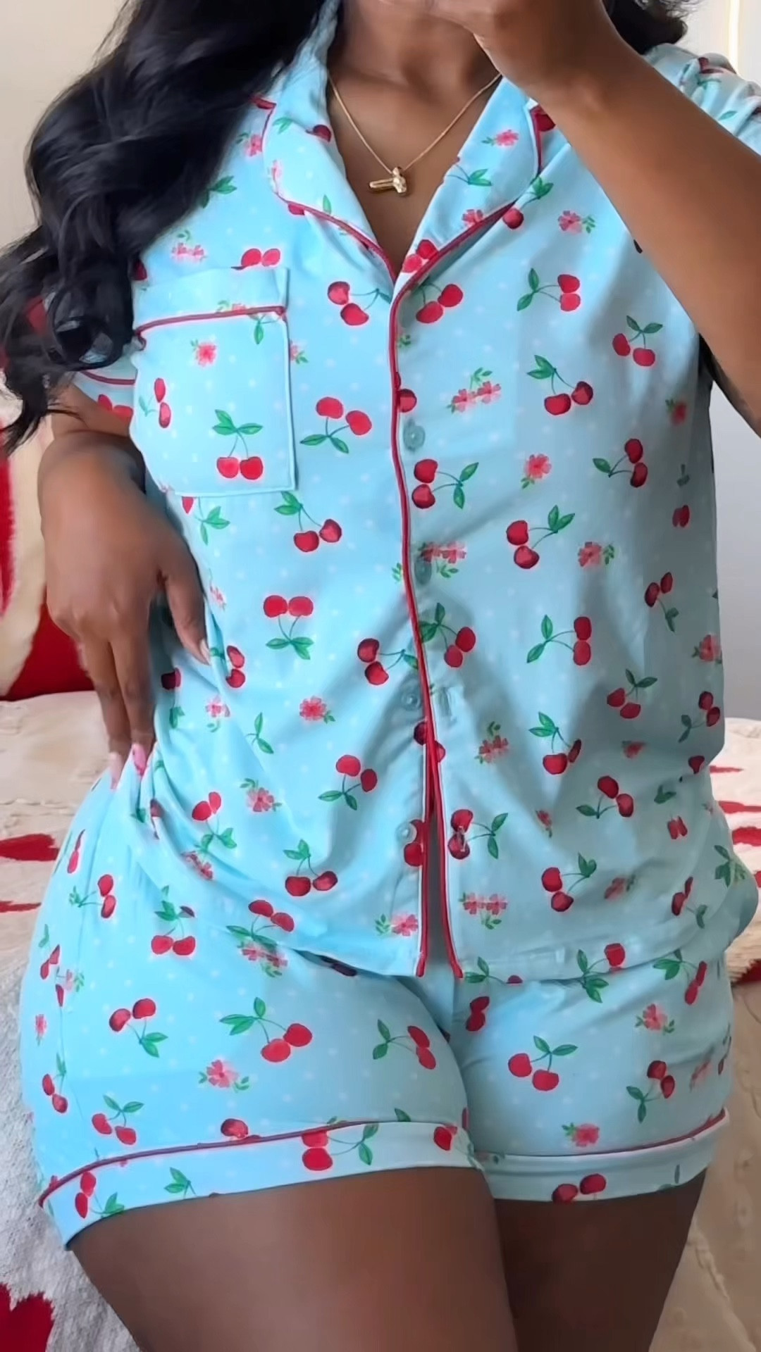 Cozy Pajamas. These are my go to when traveling or when working and lounging at home. I’m wearing a size Medium. 🍒 🍒 

#LTKWatchNow #LTKBeauty #LTKFindsUnder50