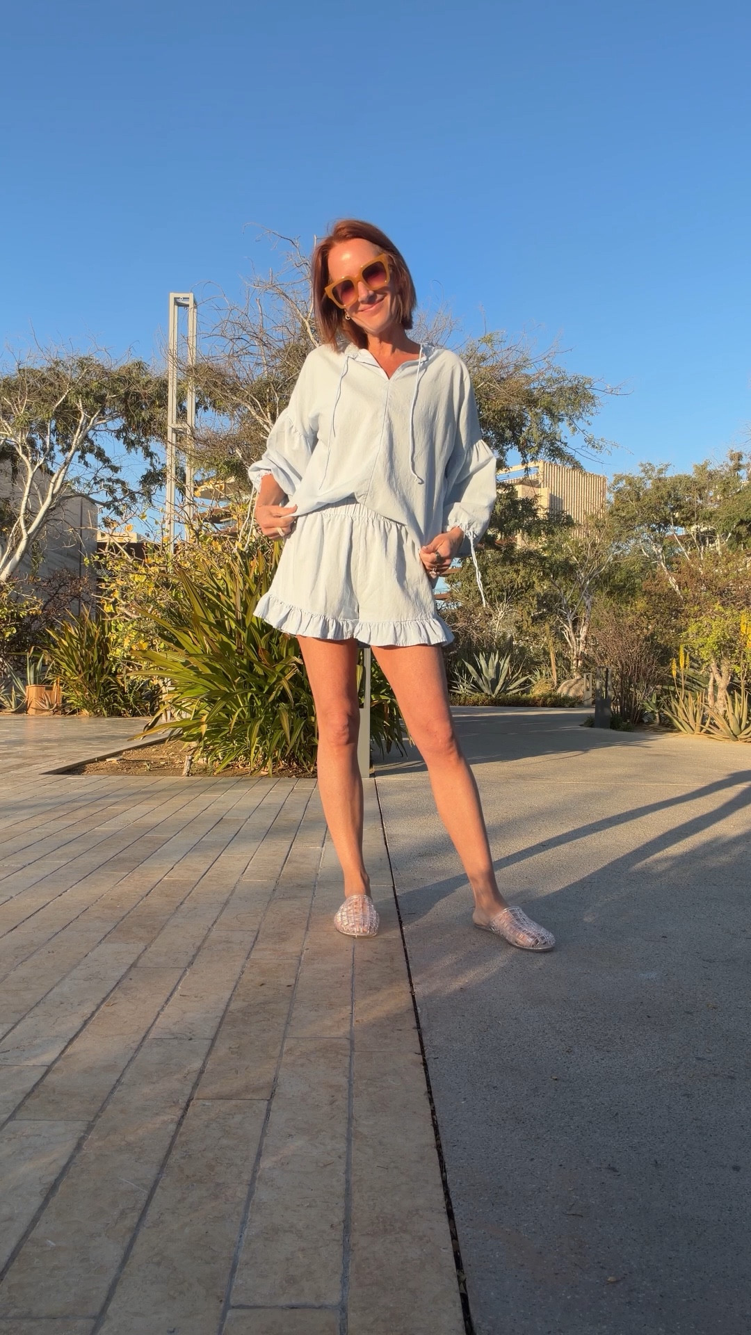 Amazon two piece set = the easiest spring/summer outfit you’ll throw on and immediately feel put together 🙌🏼

Lightweight, breathable, and that relaxed fit that still looks chic (aka mom life approved but make it cute). The soft blue is giving coastal, vacation, “I have my life together” energy even when I absolutely do not 😂

Paired it with these Target jelly sandals and I’m officially in my nostalgic-but-make-it-stylish era. They’re comfortable, waterproof, and perfect for beach days, pool days, or just running around on vacation.

Keywords for my girls searching:
amazon matching set, amazon lounge set, lightweight summer outfit, vacation outfit idea, casual chic outfit, beach coverup set, target jelly sandals, affordable summer sandals, mom friendly outfits, easy throw on outfit

#LTKOver40 #LTKmomlife #LTKootd