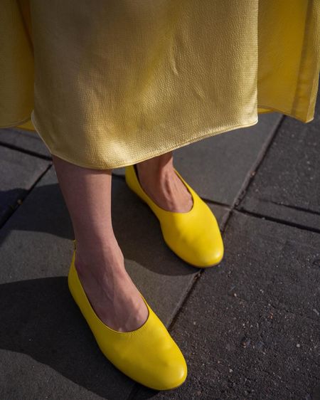 Yellow flats @everlane 
#flats #yellowshoes #comfyshoes 

#LTKfindsunder100 #LTKsalealert #LTKshoecrush