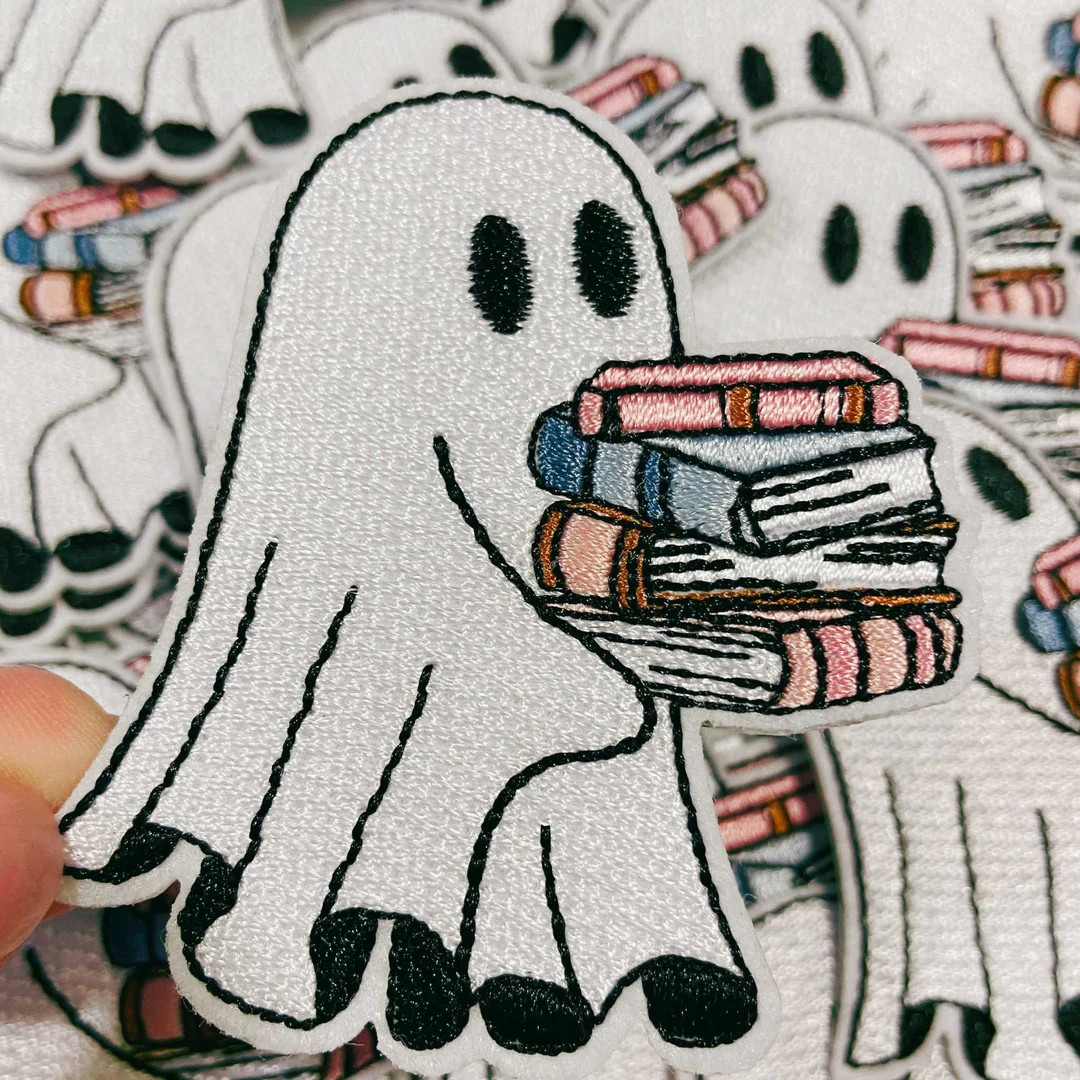 3 Ghost W Books Embroidered Hat Patch - Etsy | Etsy (US)