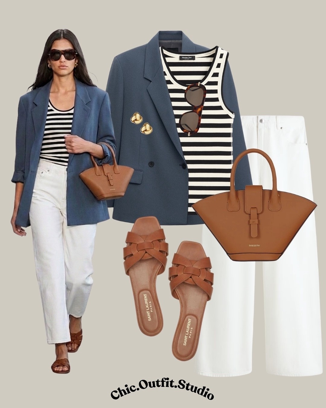 Navy Blazer & Stripes with Mini Lumière Caramel from Paris64

✨A structured navy blazer layered over a striped top and white jeans creates a timeless smart casual spring outfit, finished with the Mini Lumière Caramel bag from Paris64. The rich caramel tone adds warmth to the cool navy palette, giving the look a refined, Parisian-inspired feel.

✨Perfect for business casual outfits, meetings, travel days, or polished everyday looks.

✨Tags: paris64 mini lumière caramel, paris64 bag outfit, navy blazer outfit women, striped top outfit women, smart casual spring outfit, business casual outfit women, european chic outfit, blazer with jeans outfit, elevated basics outfit, parisian style outfit

#LTKspring #LTKjeans #LTKbag