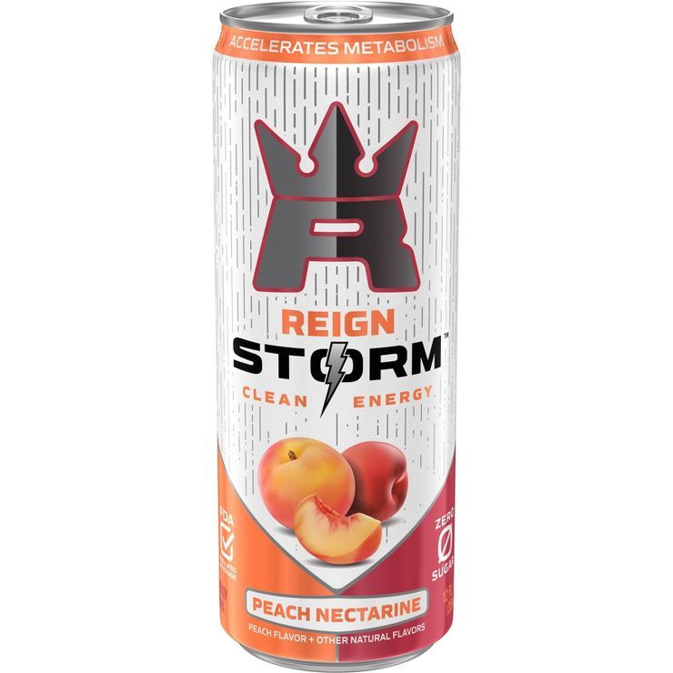 Reign Storm Peach Nectarine Energy Drink - 12 fl oz Cans | Target