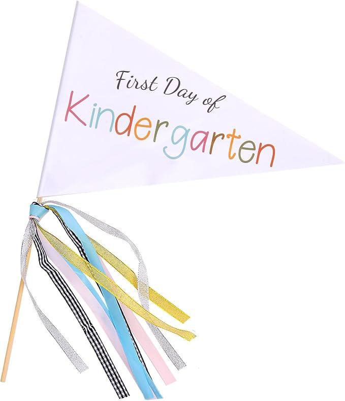 First Day of School Flag, Kindergarten Back to School Pennants Flag with Ribbons, DIY Your First ... | Amazon (US)