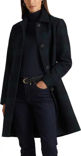 Plaid Wool Blend Coat | Nordstrom