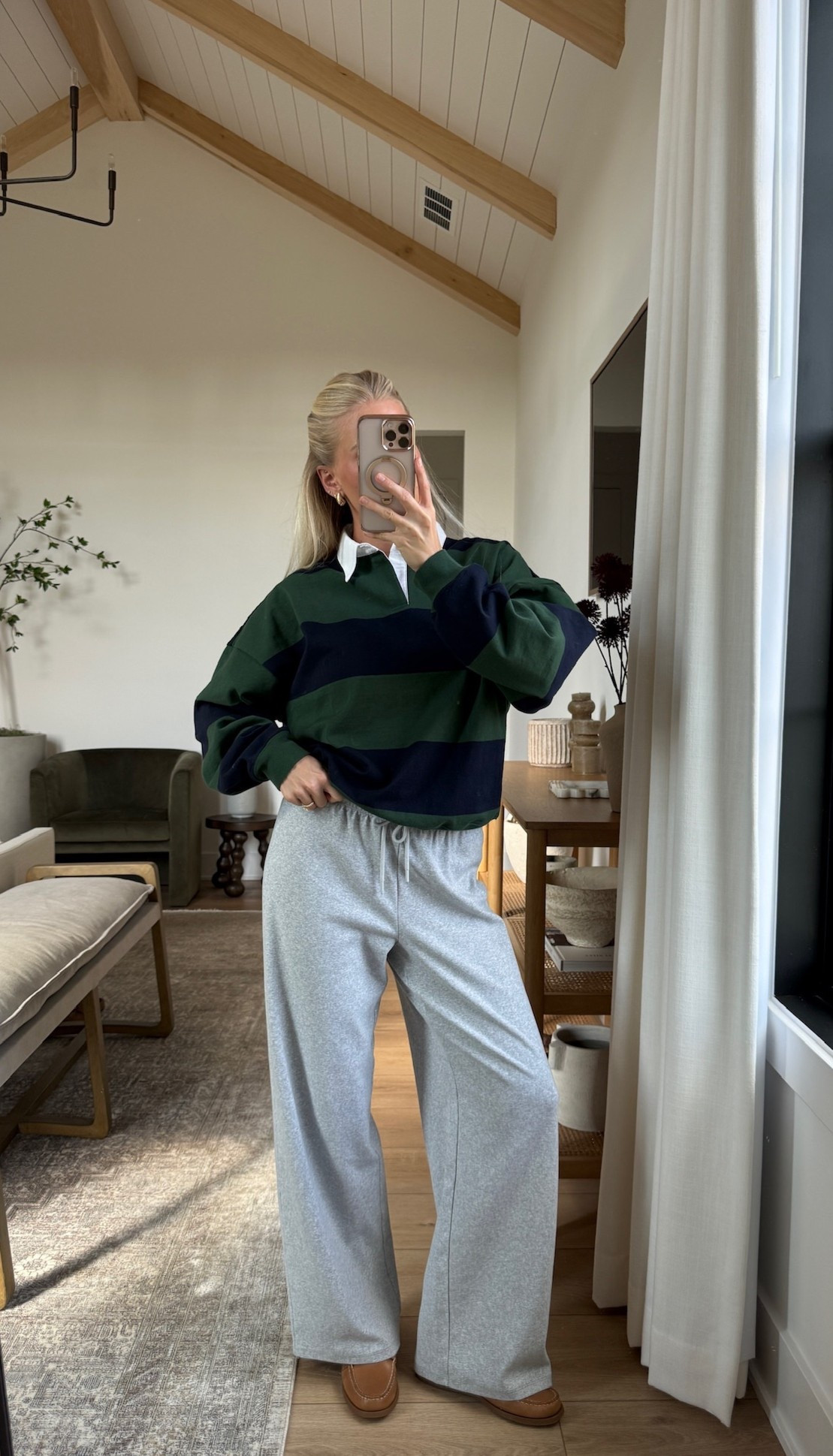 Small in top (color: campus green & admiral), small in pants (color: heather chrome), shoes are true to size (color: Sahara sand)
#kathleenpost

Fall outfit, fall fashion, work from home, loungewear, school crop off, cozy chic

#LTKShoeCrush #LTKSeasonal #LTKStyleTip