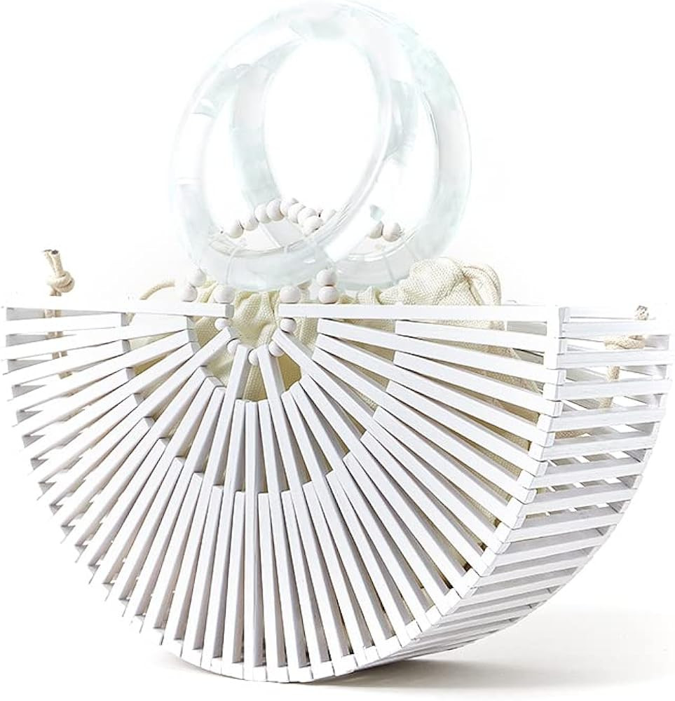 VAKAER Women Bamboo Purse Summer Beach Tote Bags Handmade Handbag with Inner bag | Amazon (US)