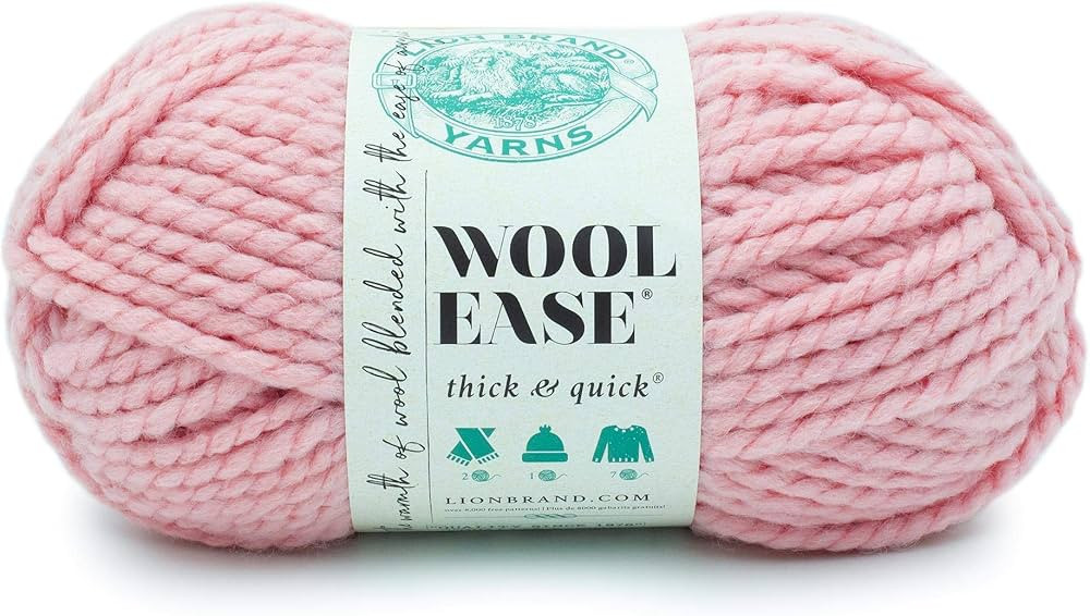 Lion Brand Yarn Wool-Ease Thick & Quick Yarn, Soft and Bulky Yarn for Knitting, Crocheting, and C... | Amazon (US)