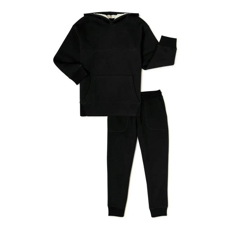 Athletic Works Boys Faux Sherpa-Lined Hoodie & Jogger Pant 2-Piece Set, Sizes 4-18 & Husky | Walmart (US)
