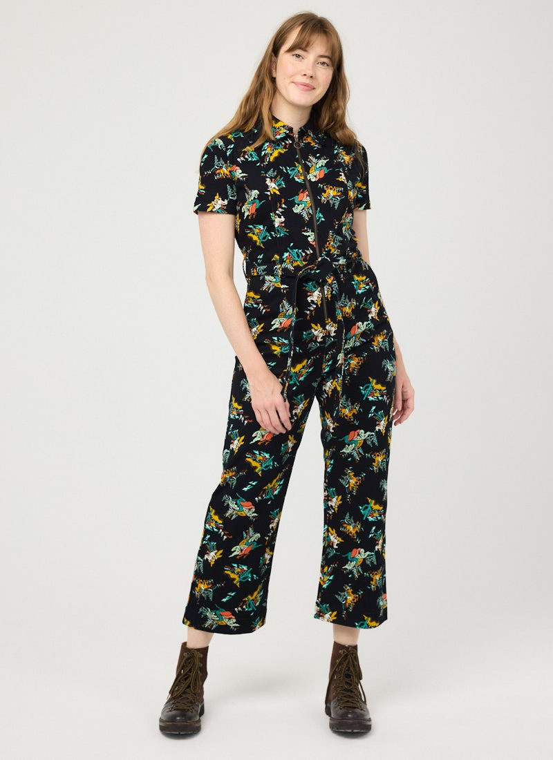 Mork Cowgirl Print Short Sleeve Boilersuit | Joanie