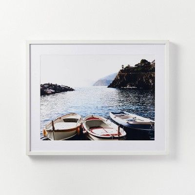 30" x 24" Docked Boats Framed Wall Art - Threshold™ designed with Studio McGee | Target