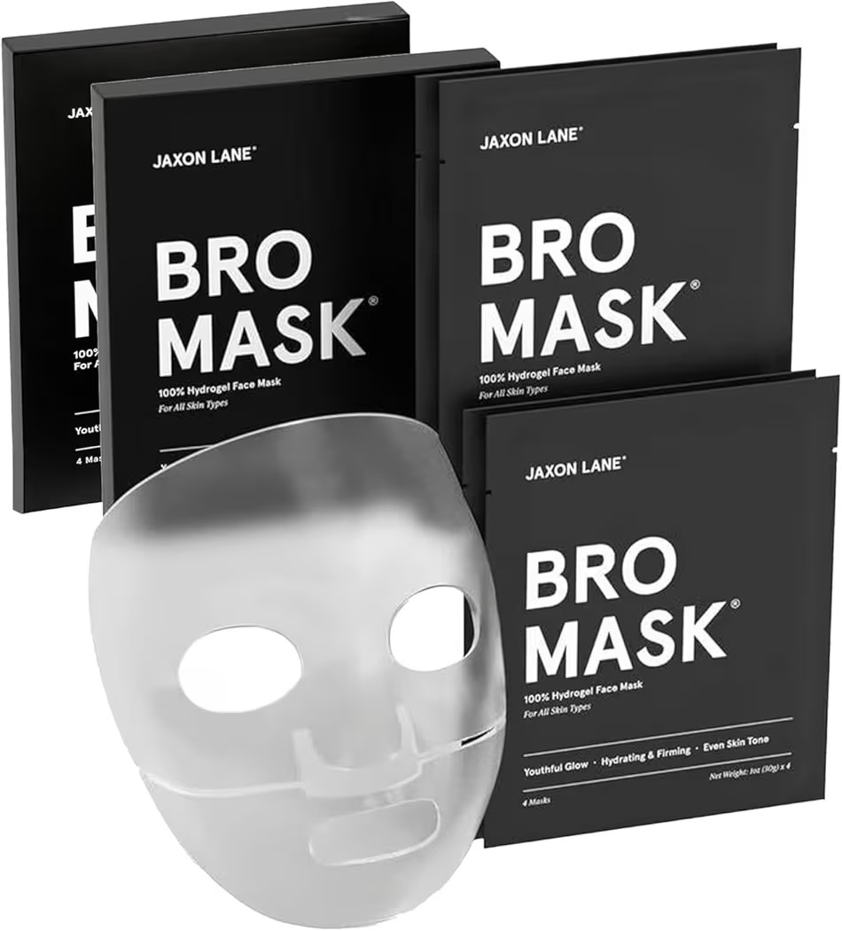 JAXON LANE BRO MASK Premium Korean Face Mask for Men (4 Pack) - Anti Aging Sheet Masks w/Hydrogel... | Amazon (US)