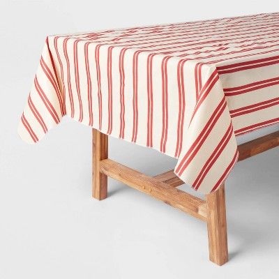 84" x 60" PEVA Striped Tablecover Red - Wondershop™ | Target