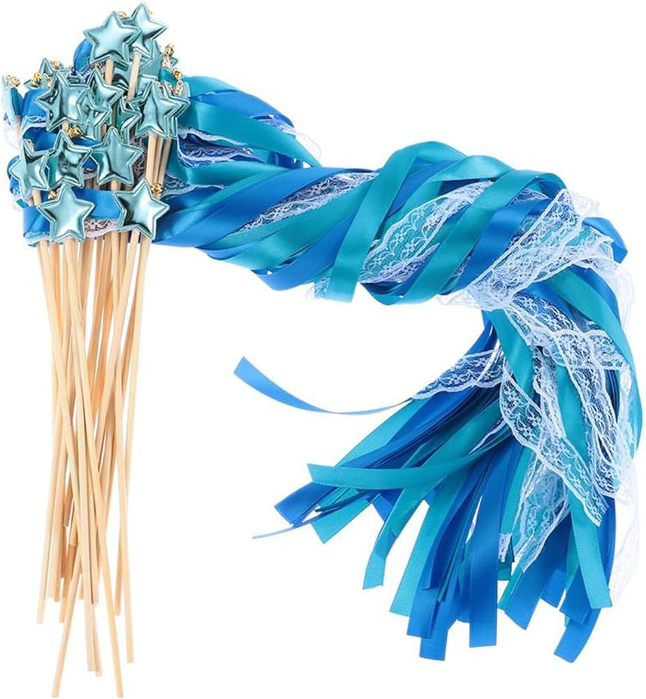 24 Pack Fairy Wands, Ribbon Lace Fairy Wands with Bells, Decorative Silk Stick with Streamers for... | Amazon (US)