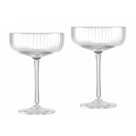 Better Homes and Gardens Ribbed Coupe Glass 2pk Clear | Walmart (US)