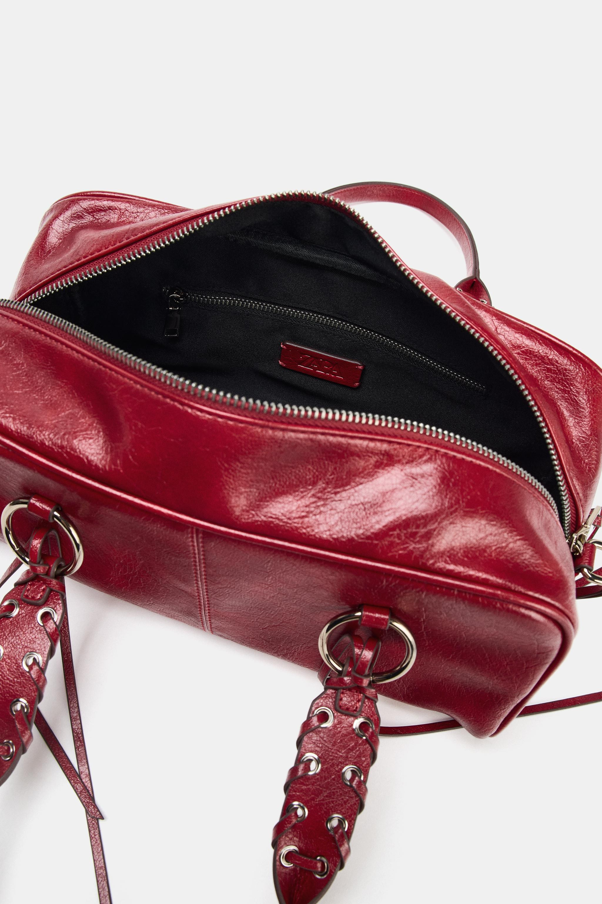 CRACKLED BOWLING BAG | Zara US