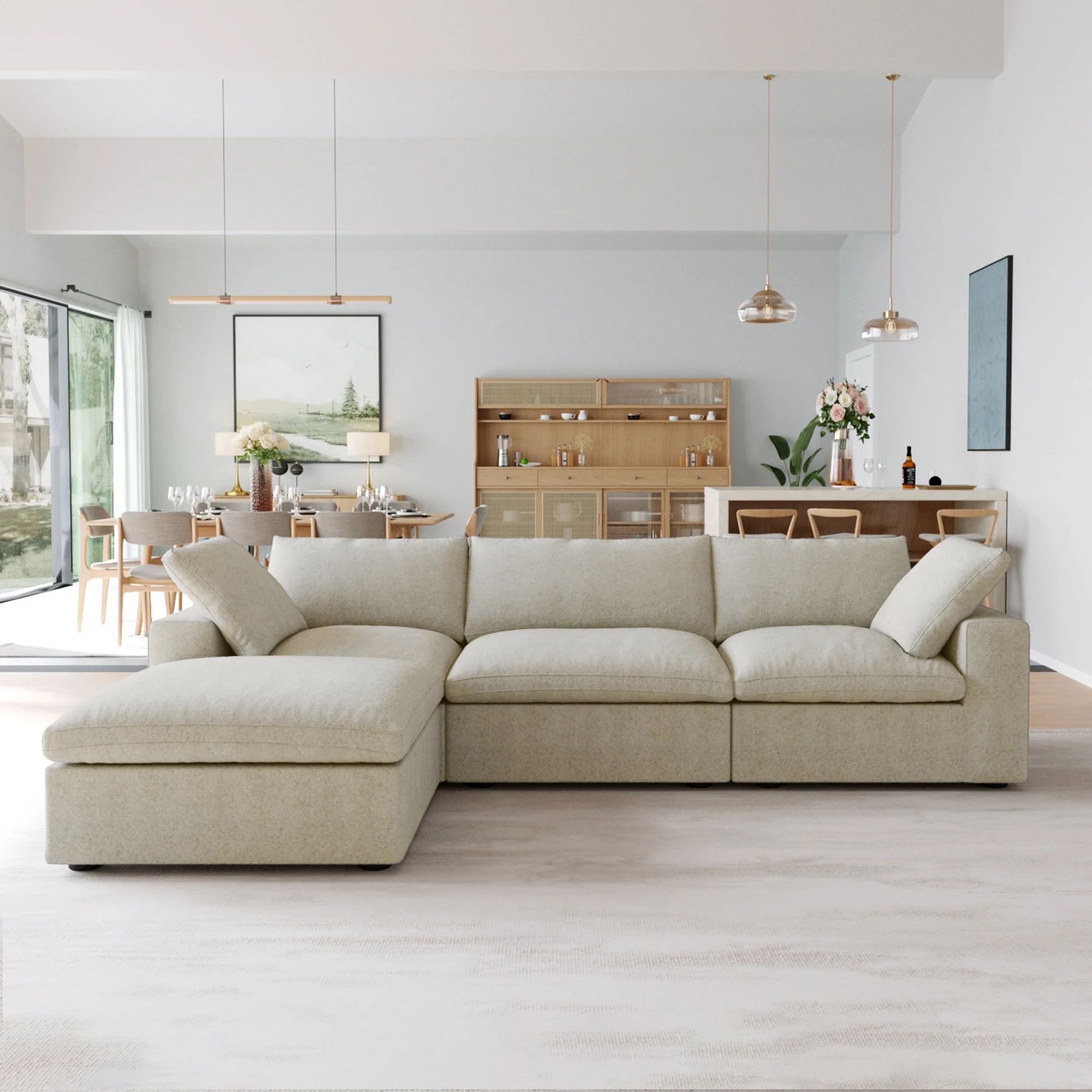 Magic Home Convertible Modular Sectional Sofa Couch,Modern Linen Fabric Sofa Free Combination Cou... | Walmart (US)