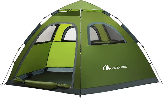 MOON LENCE Pop Up Camping Tent, 3-4 Person Portable Automatic Instant Tent Windproof for Camping,... | Amazon (US)