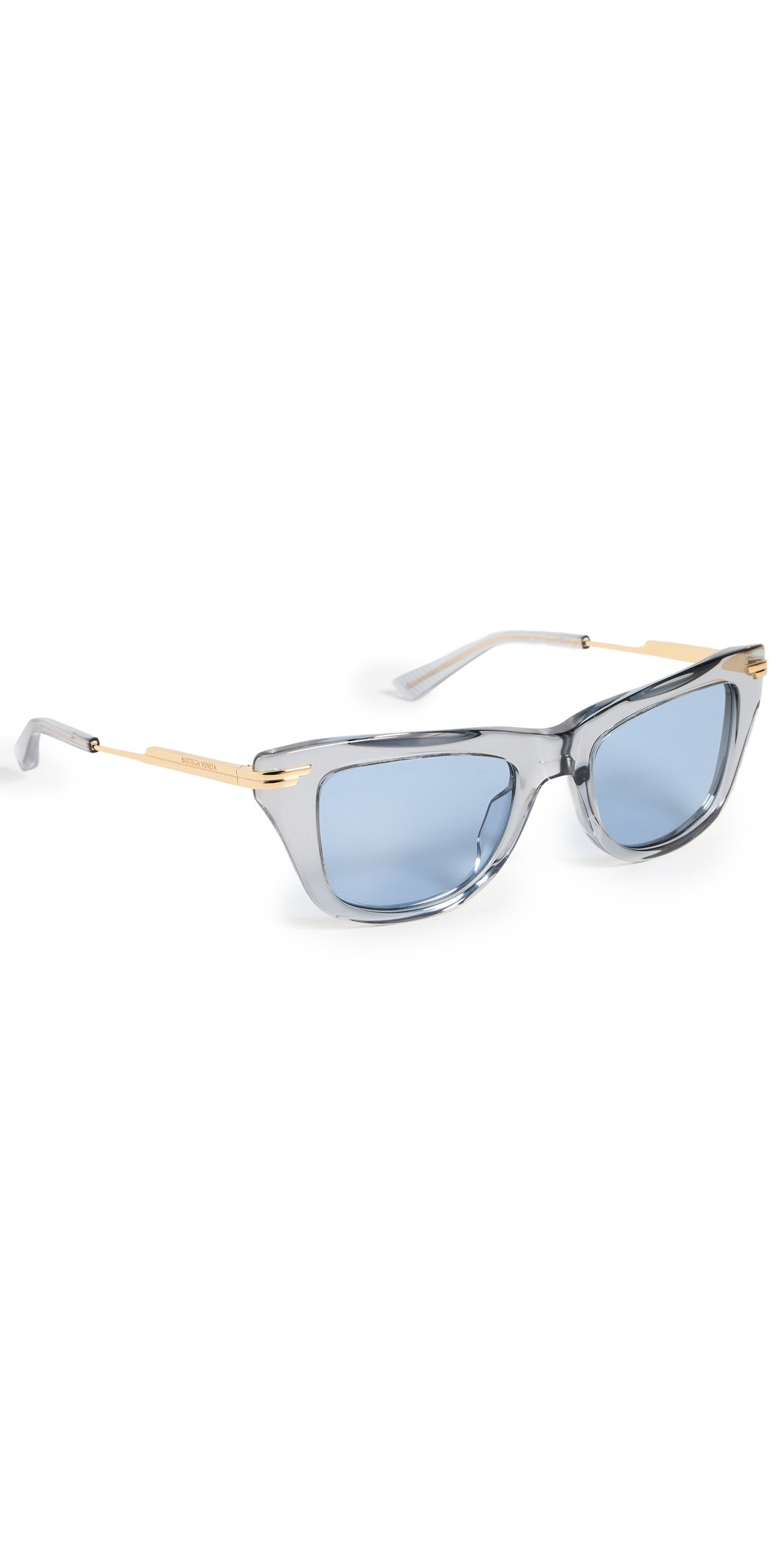 Bottega Veneta BV1369S Sunglasses Light Blue/Gold/Blue One Size | Shopbop
