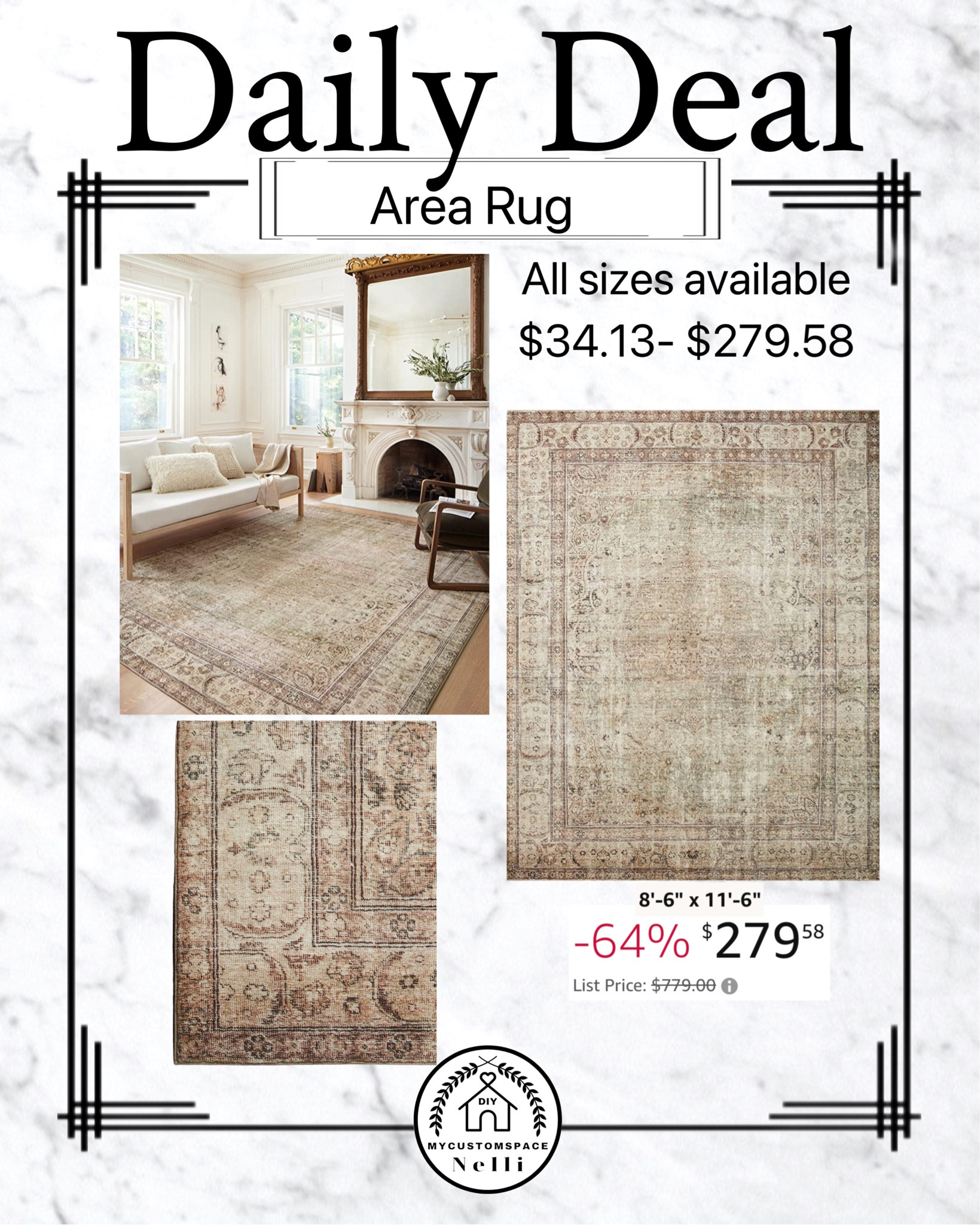 Vintage Area Rug, Livingroom Decor, Sale, Amazon Find 

#LTKFind #LTKsalealert #LTKhome