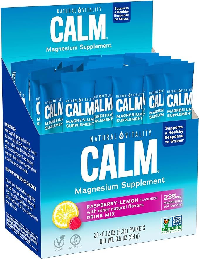 Natural Vitality Calm, Magnesium Citrate Supplement, Anti-Stress Drink Mix Powder - Gluten Free, ... | Amazon (US)