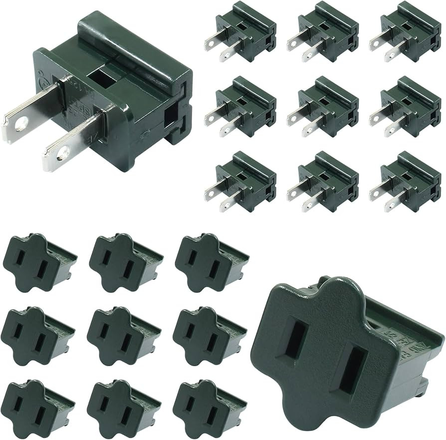 Bonsicoky 20 Pack SPT-1 Vampire Plugs Male and Female - Green Zip Electrical Light End Plug for H... | Amazon (US)