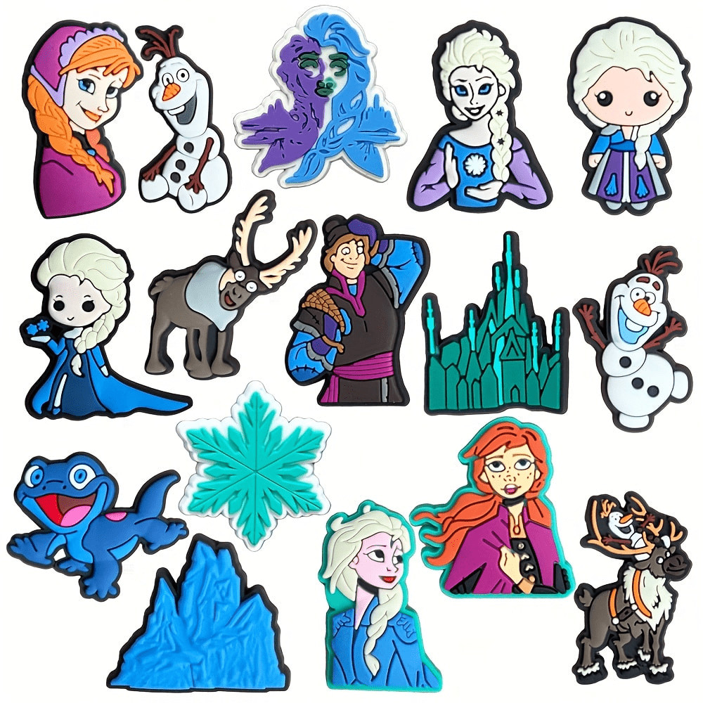 Disney 16pcs Disney Frozen Series Shoe Charms Set, PVC Shoe Decorations For Beach Bag, Shoe Acces... | SHEIN