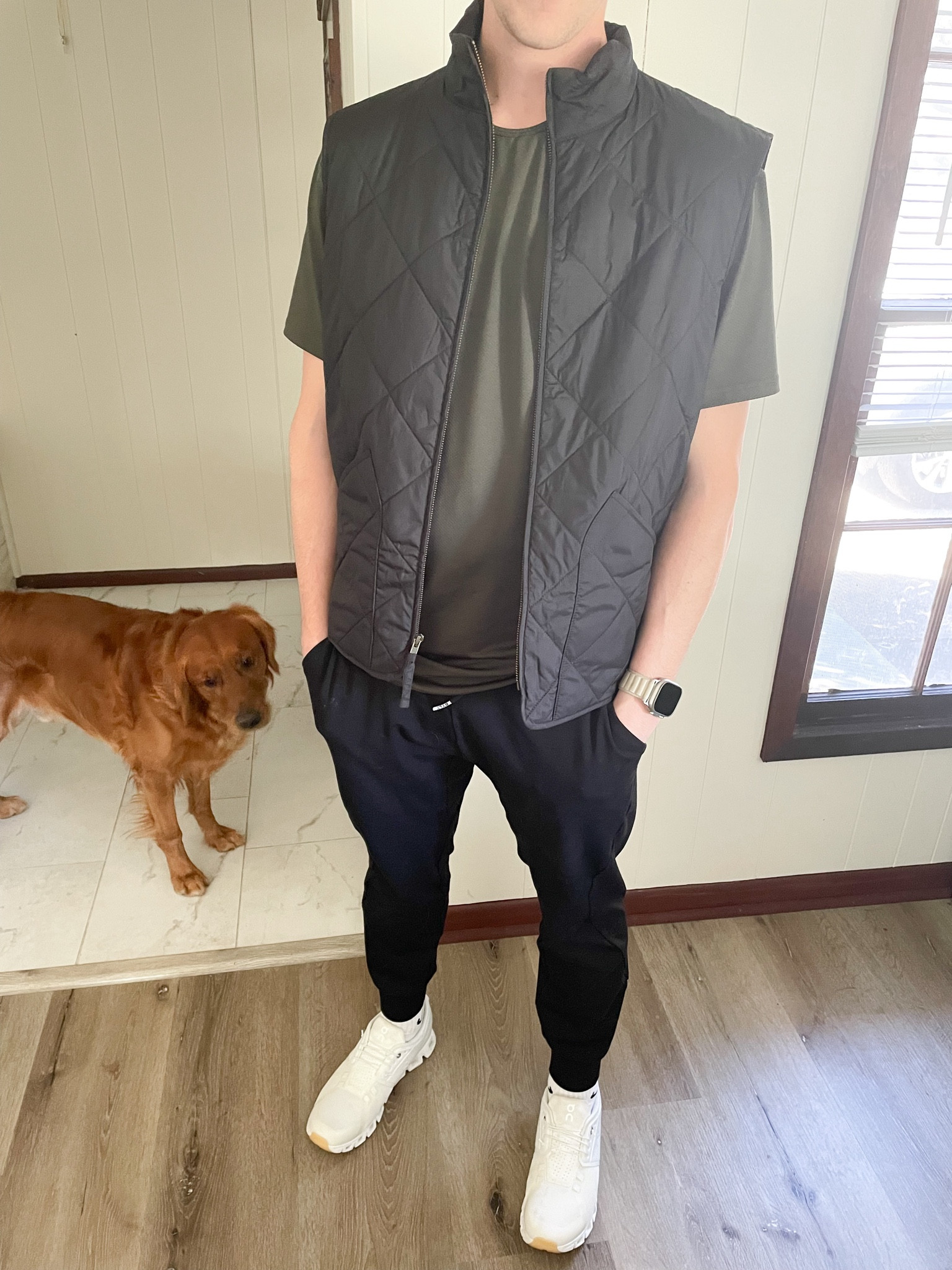 Tanner’s casual ootd 
.
.

black vest, on cloud sneakers, on cloud shoes, on cloud men's running shoes, black joggers, jogger pants, men's joggers, olive tee, men's outfit ideas, men's wear, men's style, style guide for husband, style guide for brother, style guide for dad, style guide for grandpa, quilted vest, puffer vest, men’s vest, j crew

#LTKshoecrush #LTKmens #LTKstyletip