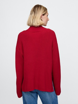 Oversized Split-Hem Mockneck Sweater | Gap (US)