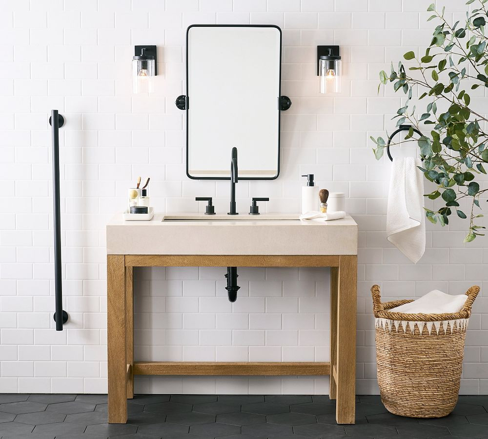 Elston 42" Reclaimed Wood Single Wide Sink Vanity | Pottery Barn (US)