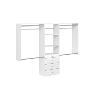Ultimate 60 in. W - 96 in. W White Wood Closet System | The Home Depot