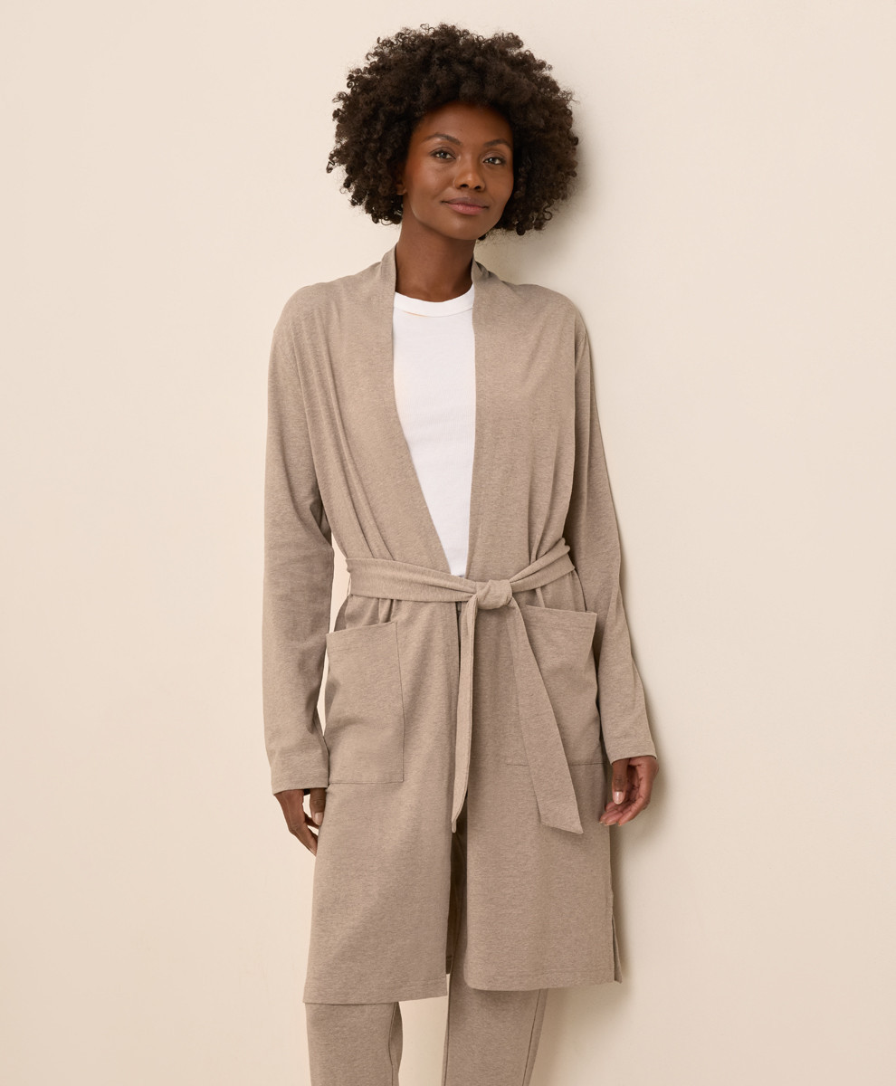 Women's Stucco Heather Cool Stretch Lounge Duster M | Pact Apparel