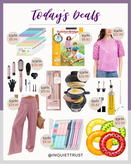 Check out today's deals which include a chic purple eyelet blouse, electric toothbrush, document zip pouch bags, summer paper crafts & kits, cute inflatable pool floats, and more!
#homeoffice #summeractivities #beautypicks #fashionfinds

#LTKStyleTip #LTKBeauty #LTKHome