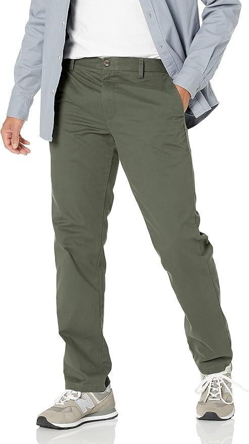 Amazon Essentials Mens Slim-Fit Wrinkle-Resistant Flat-Front Chino Pant | Amazon (US)