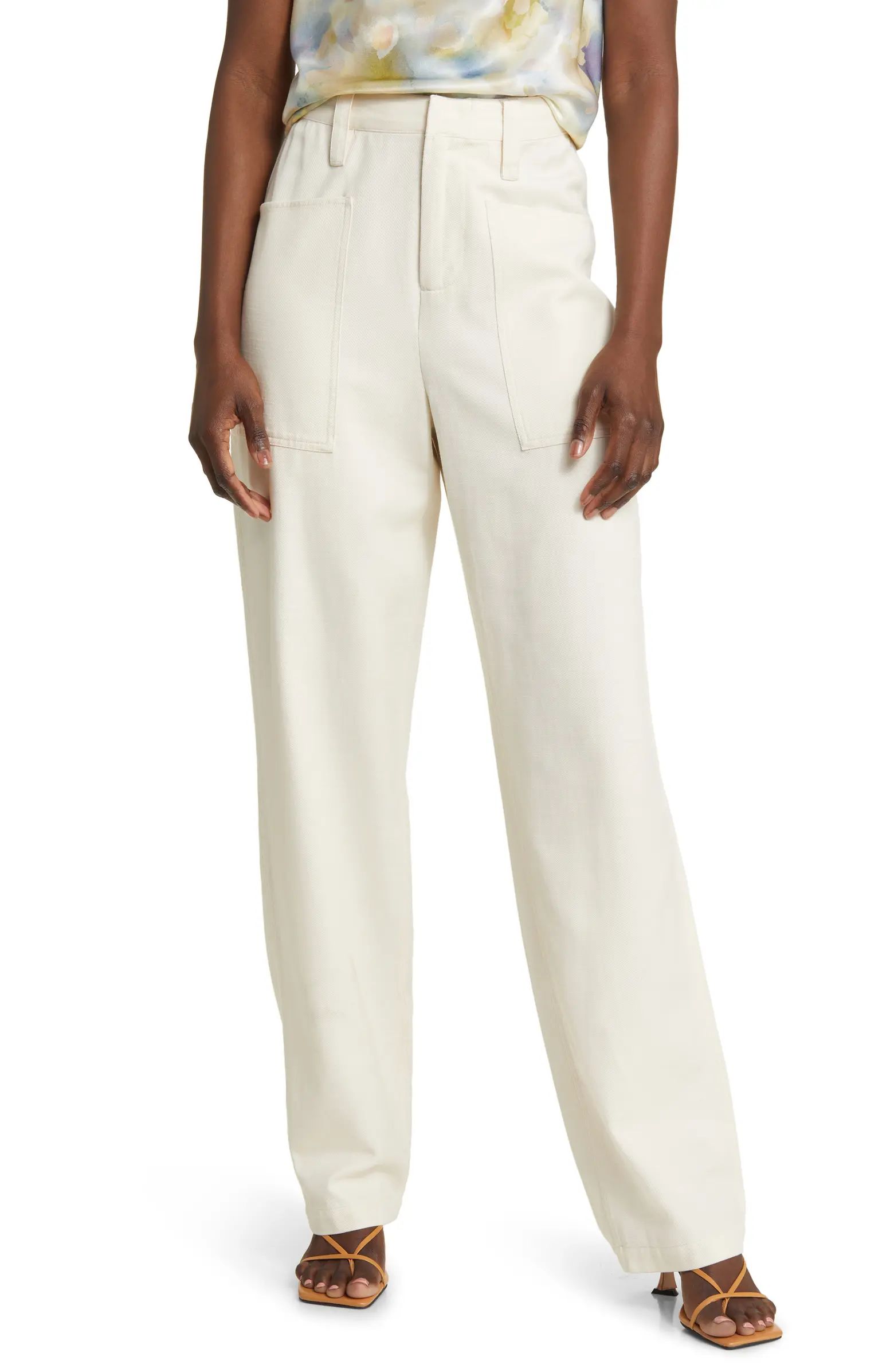 Joss Cotton Blend Straight Leg Pants | Nordstrom