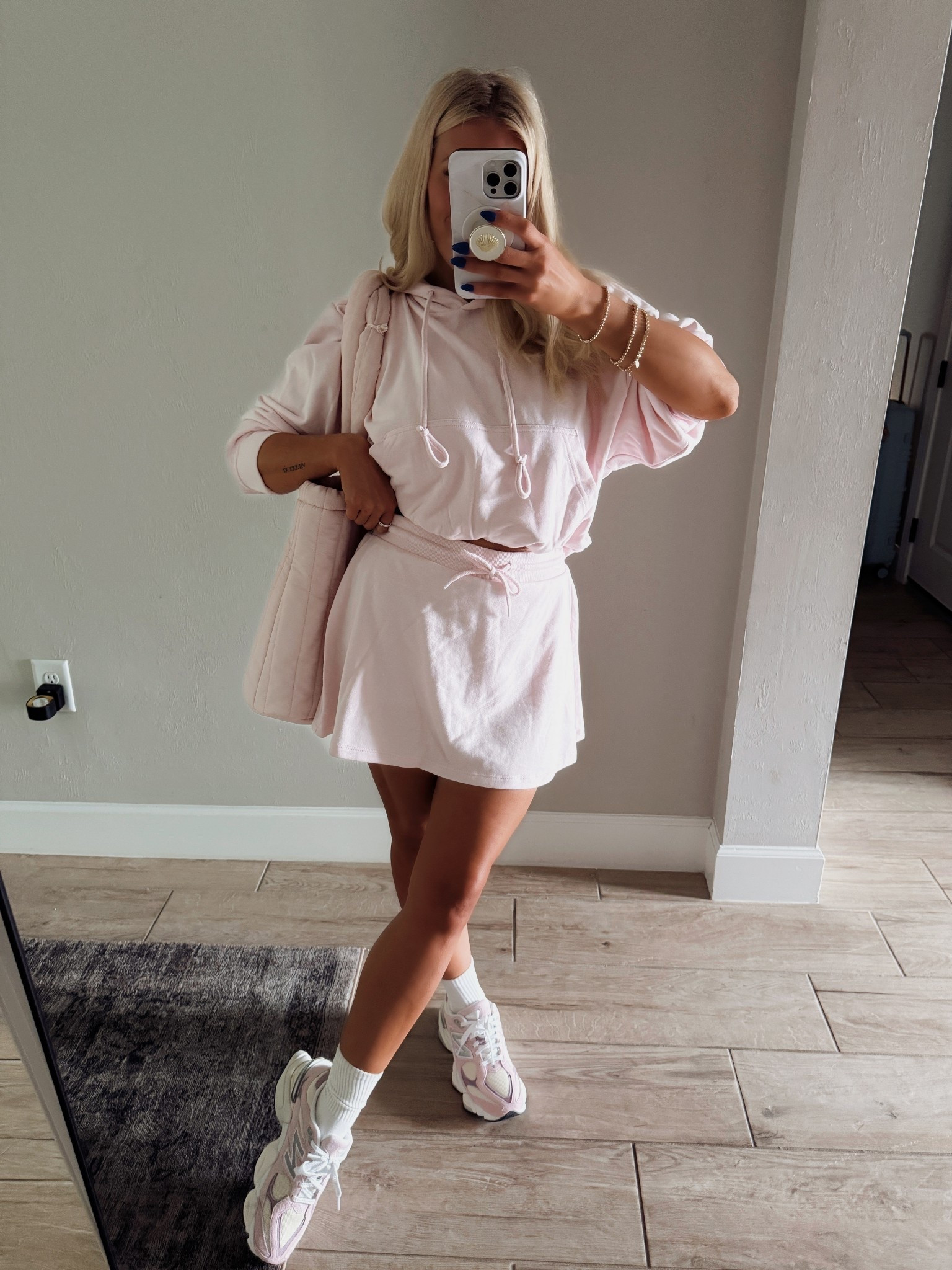 This Walmart set is so cute! Under $20! 🤯 I love the pink but the gray is adorable too. Size down! Runs a bit big ✨❕ 

Walmart set travel outfit idea new balance sneaker outfits 

#LTKootd #LTKPetite