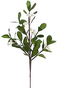 Afloral Silk Mistletoe Pick in Green with Cream Berries - 12" Tall | Amazon (US)
