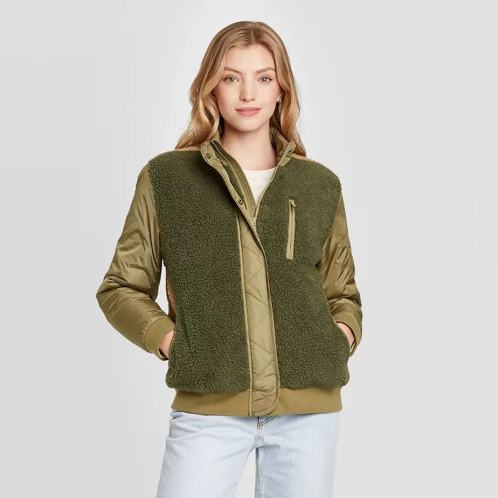 Women's Utility Sherpa Jacket - Universal Thread™ Green | Target