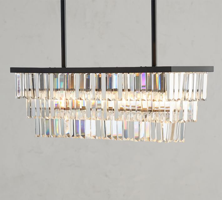 Gemma Crystal Rectangle Chandelier | Pottery Barn (US)
