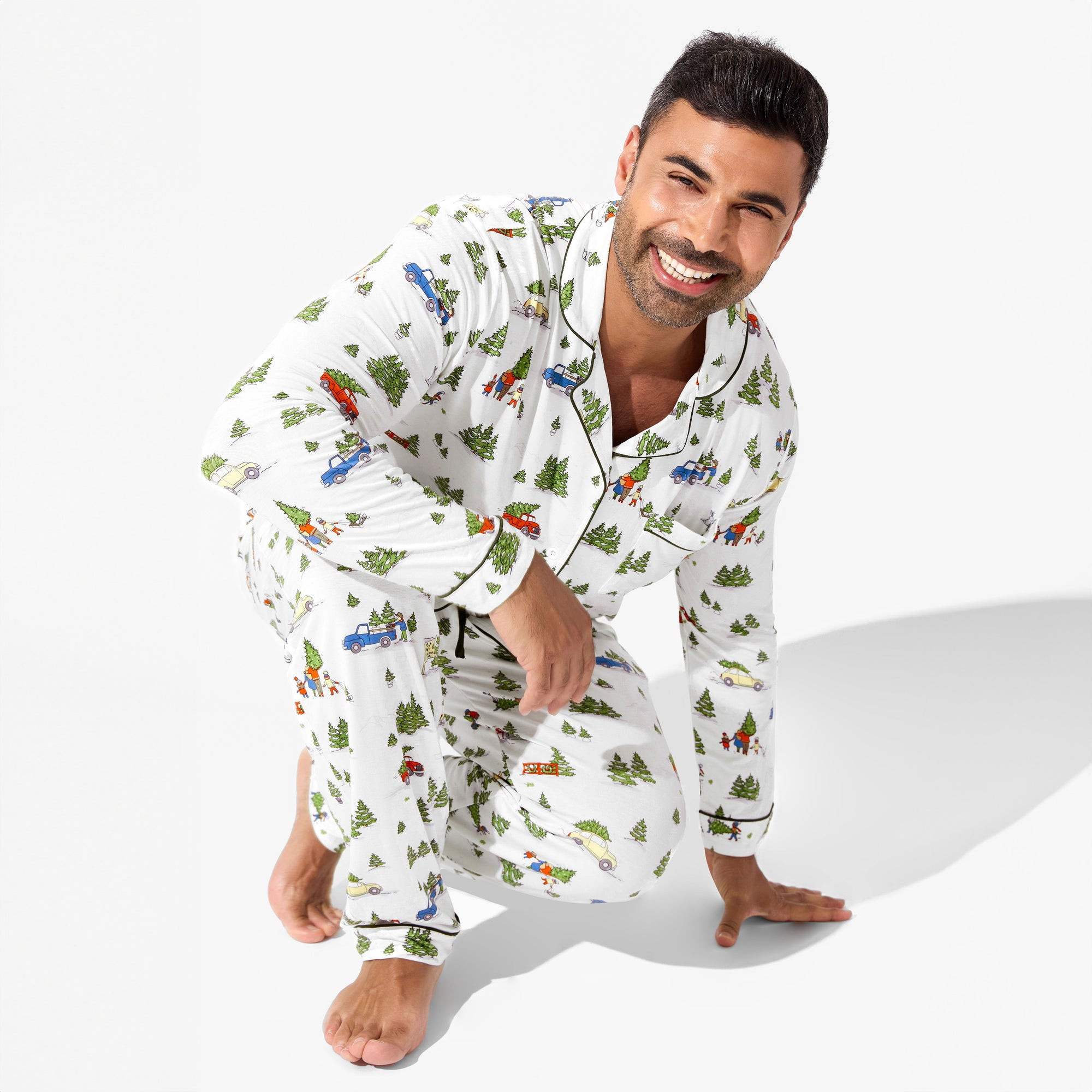Christmas Tree Farm Bamboo Men's Pajama Set | Bellabu Bear