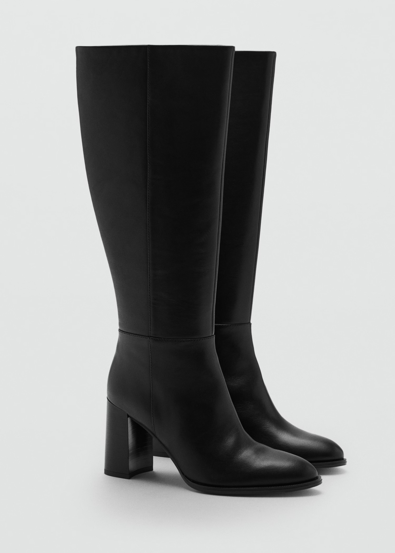 Leather block-heel boots - Women | MANGO USA | Mango (US/MX/AU)