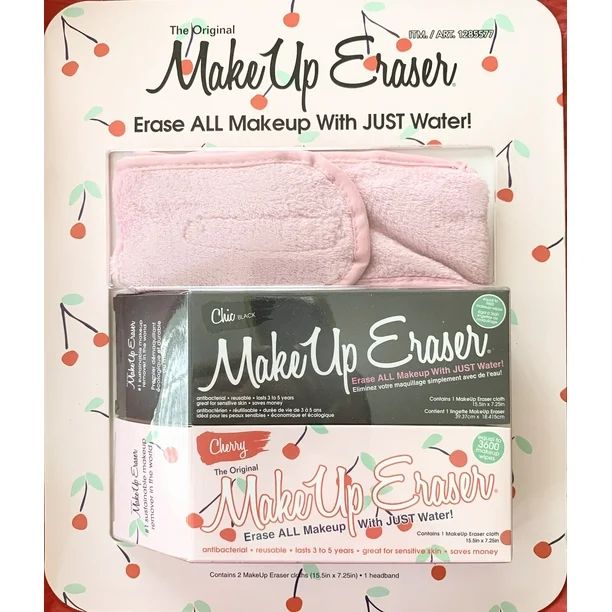 The Original MakeUp Eraser 3-Piece Set ~ 2 Full Size Makeup Eraser Cloths & 1 Head Band,  Makeup ... | Walmart (US)