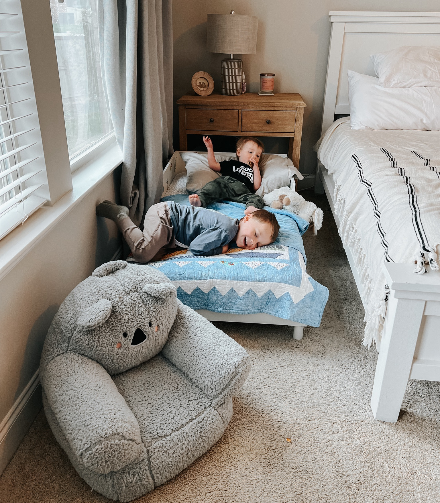 Does anyone else have a co-sleeping toddler? (It’s the older one 😅) we’re trying out something new with having this toddler bed in our room, so he can still be close to us. 

This Delta Children’s toddler bed was pretty easy to build, and Benny loved that it came with stickers for him to decorate the headboard! 


#kids #sleeptraining #kidssleep #kidsbeds #toddlerbeds #toddlers #cosleep #cosleeping #family

#LTKfamily #LTKhome #LTKkids