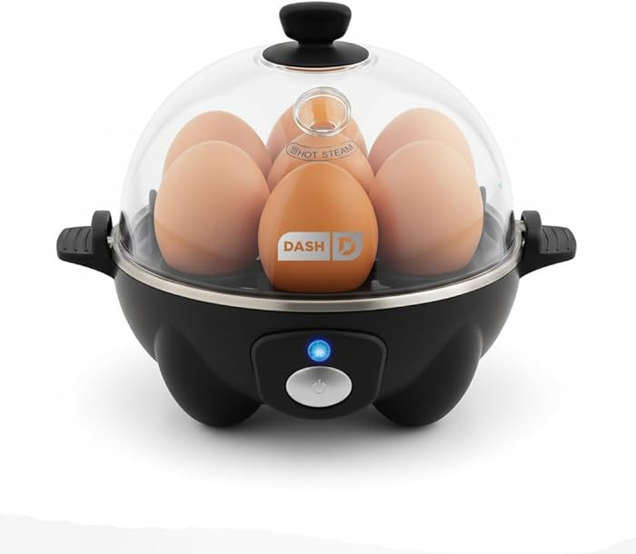 Dash Rapid Egg Cooker, 7 Hard Boiled Eggs, Black | Amazon (US)