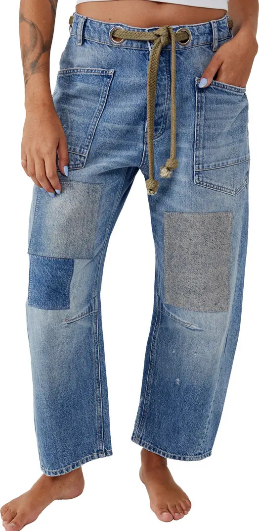 Free People Moxie Low Slung Tie Waist Nonstretch Jeans | Nordstrom | Nordstrom